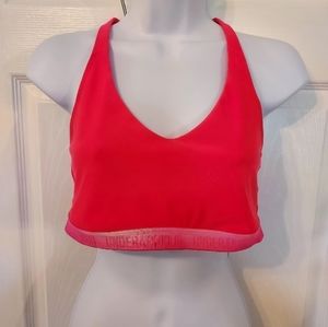 Under Armour Sports Bra Neon Pink Large Athletic Preppy Pickleball
